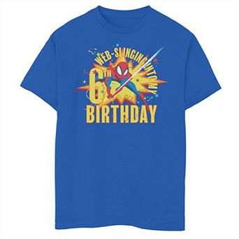 Boys 8-20 Marvel Web Slinging 6th Birthday Graphic Tee