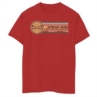 Boys 8-20 Marvel Spider-Man Retro Striped Skyline Graphic Tee