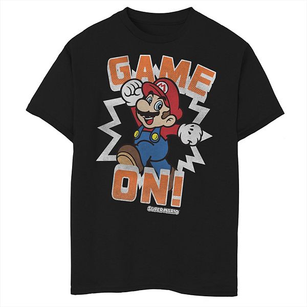 Boys 8-20 Nintendo Super Mario Game On Spotted Text Graphic Tee