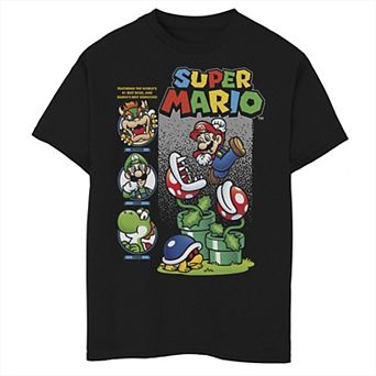 Boys 6-20 Super Mario Comic Cover Group Shot Graphic Tee