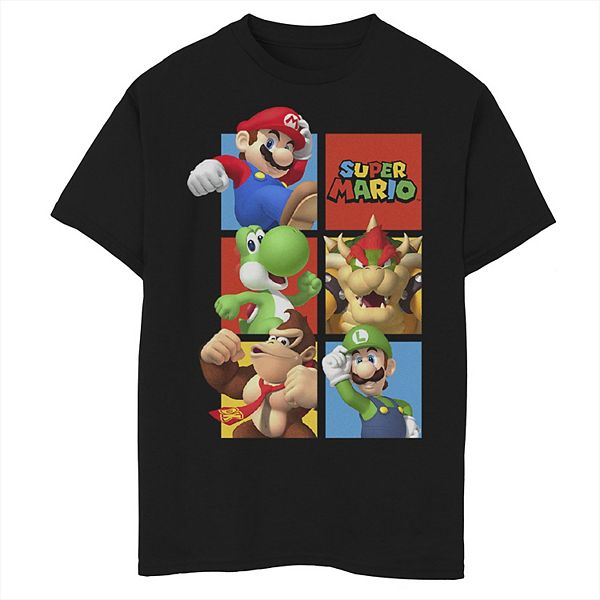 Boys 8-20 Super Mario Classic Character Box Up Graphic Tee