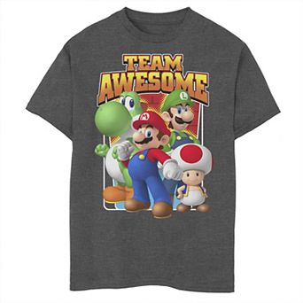 Boys 8-20 Super Mario Group Shot Team Awesome Graphic Tee