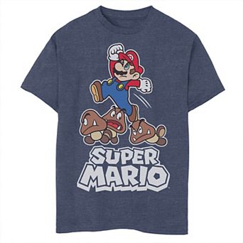 Boys 6-20 Nintendo Super Mario Jumping Over Goomba Poster Graphic Tee