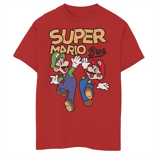 Boys 8-20 Super Mario Bros. Luigi And Mario High Five Portrait Graphic Tee