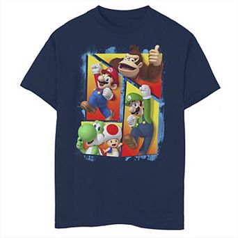 Boys 6-20 Super Mario Group Shot Paint Panels Graphic Tee