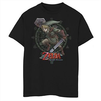 Boys 8-20 Zelda Twilight Princess Link Action Pose Logo Graphic Tee