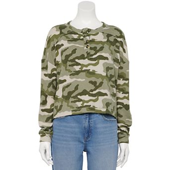 Juniors' SO® Cozy Henley Top