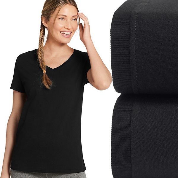 Women's JockeyÂ® 2-pack Cotton V-Neck Tee Set 3702