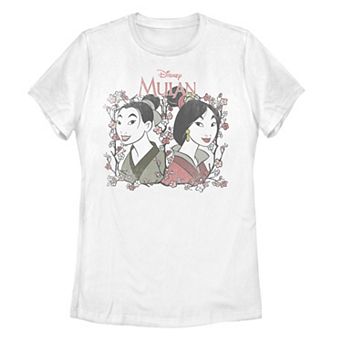 Disney's Mulan Juniors' Reflection Floral Portrait Tee