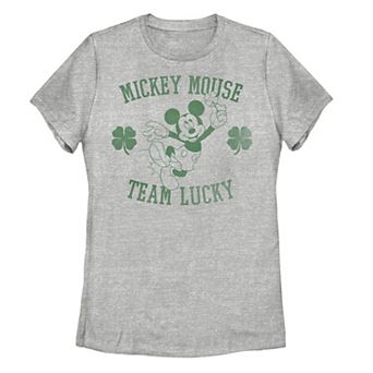 Disney's Mickey Mouse Juniors' Team Lucky Green Hue Stamp Tee