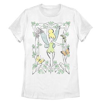 Disney's Peter Pan Juniors' Tinker Bell Butterfly Frame Water Color Tee