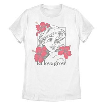 Disney's The Little Mermaid Juniors' Ariel "Let Love Grow" Floral Tee