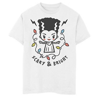 Boys 8-20 Universal Monsters Christmas Scary And Bright Bride Graphic Tee