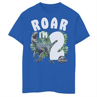 Boys 6-20 Jurassic World Birthday Raptor Roar I'm 2 Graphic Tee