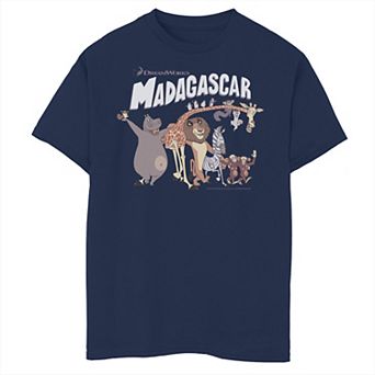 Boys 8-20 Madagascar Cartoon Group Shot Movie Logo Graphic Tee