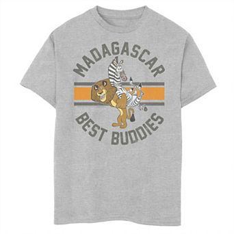 Boys 8-20 Madagascar Alex And Marty Best Buddies Striped Text Poster Graphic Tee
