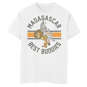Boys 8-20 Madagascar Alex And Marty Best Buddies Striped Text Poster Graphic Tee