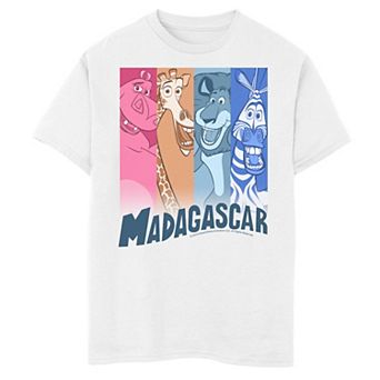 Boys 8-20 Madagascar Group Shot Bar Panels Poster Graphic Tee