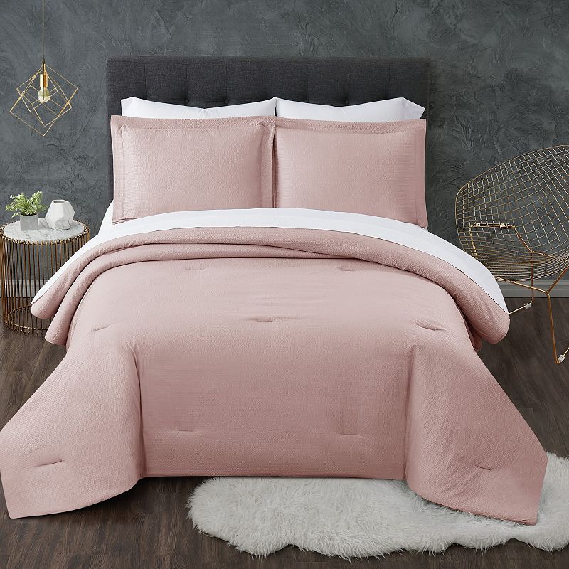 Truly Calm Antimicrobial Khaki Complete Bedding Set, Pink, Twin