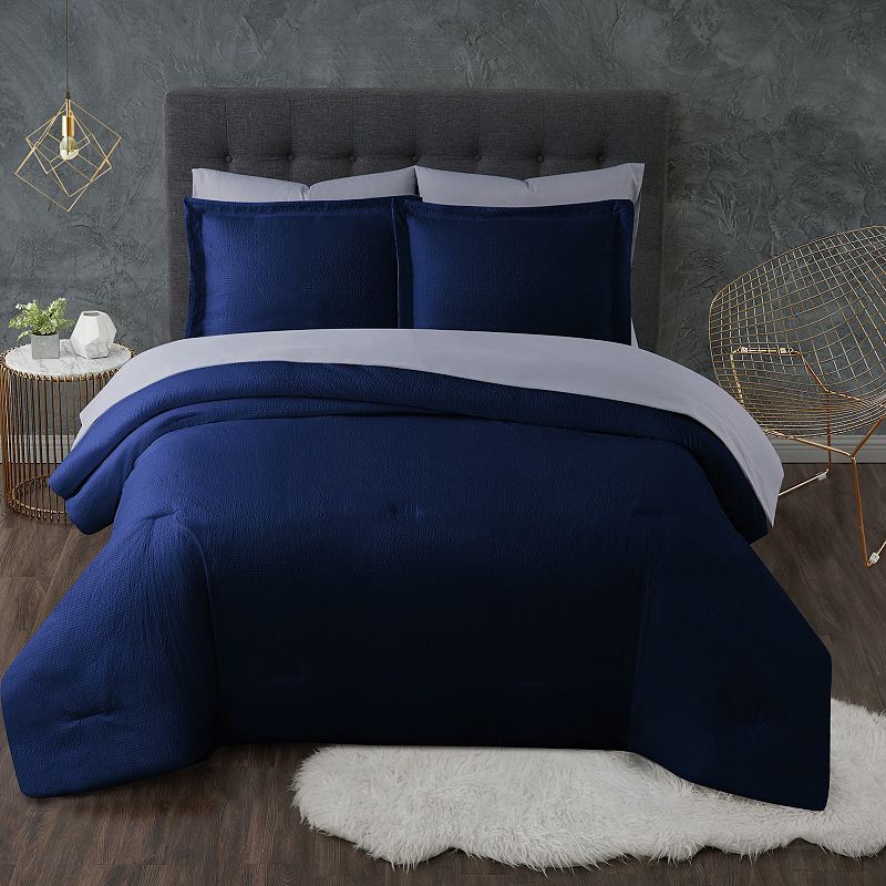 Truly Calm Antimicrobial Khaki Complete Bedding Set, Blue, Twin