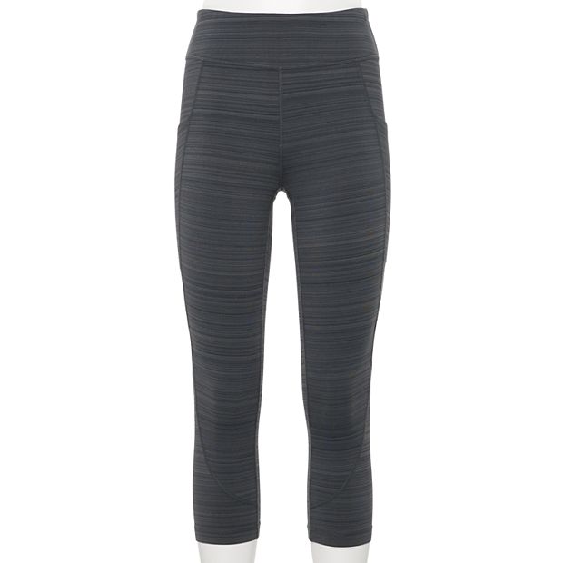 Tek Gear Pants Woman's Drytek M Workout Legging Gray Polyester Spandex