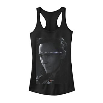 Juniors' Marvel Avengers Endgame Loki Avenge The Fallen Graphic Tank Top