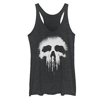 Juniors' Marvel The Punisher Scary Grungy Skull Logo Graphic Tank Top
