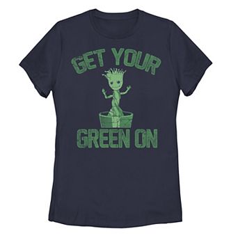 Juniors' Marvel Groot Guardians of Galaxy St. Paddy's Graphic Tee