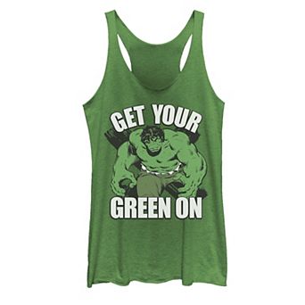Juniors' Marvel Hulk "Get Your Green On" Graphic Tank Top