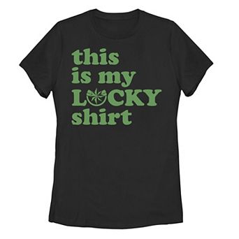 Juniors' Marvel Captain Marvel This Is My Lucky Shirt Graphic Tee