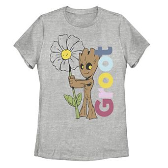 Juniors' Marvel Guardians Of The Galaxy Groot Flower Graphic Tee