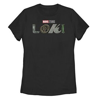Juniors' Marvel Loki Logo Graphic Tee