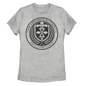 Juniors' Marvel Loki Time Variance Authority Logo Graphic Tee