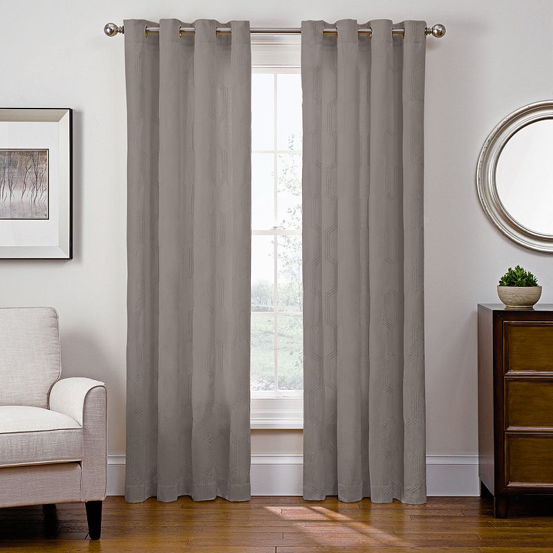 Sharper Image 1-Panel Cassie Window Curtain, Grey, 53X84
