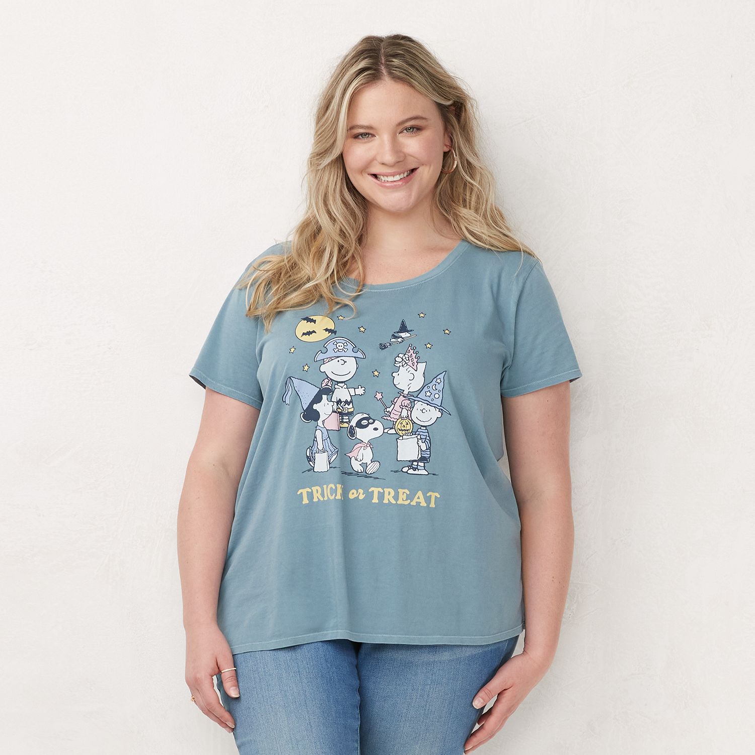 Image for LC Lauren Conrad Plus Size Peanuts Fall Graphic Tee at Kohl's.