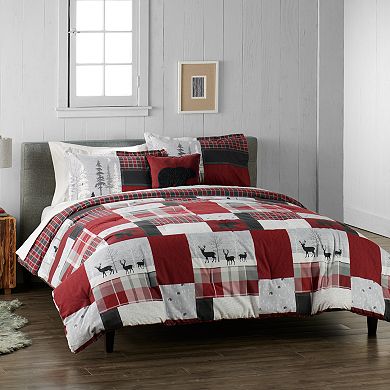 Cuddl Duds® Lodge Patchwork Heavyweight Flannel Comforter Set with ...