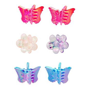 SugarAndVapor 90s Vintage Sparkly Butterfly Hair Clips Set