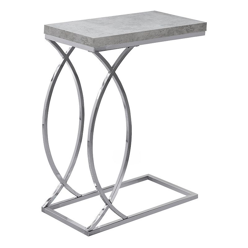 Monarch C-Frame Curved End Table, Grey