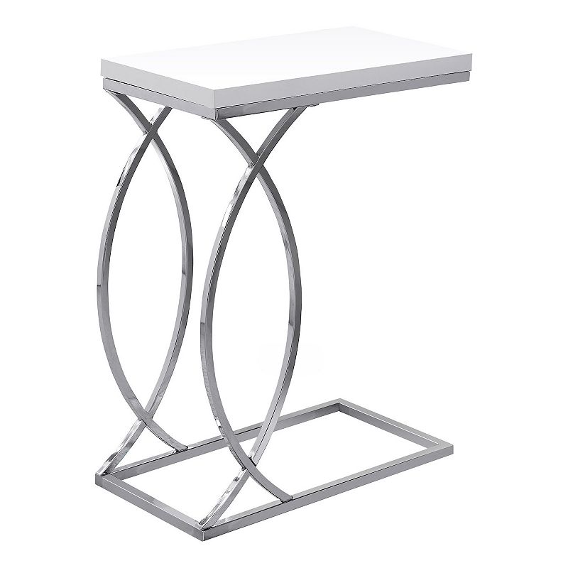 Monarch C-Frame Curved End Table, White