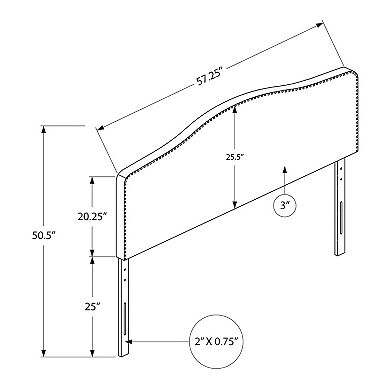 Monarch Nailhead Trim Curved Headboard