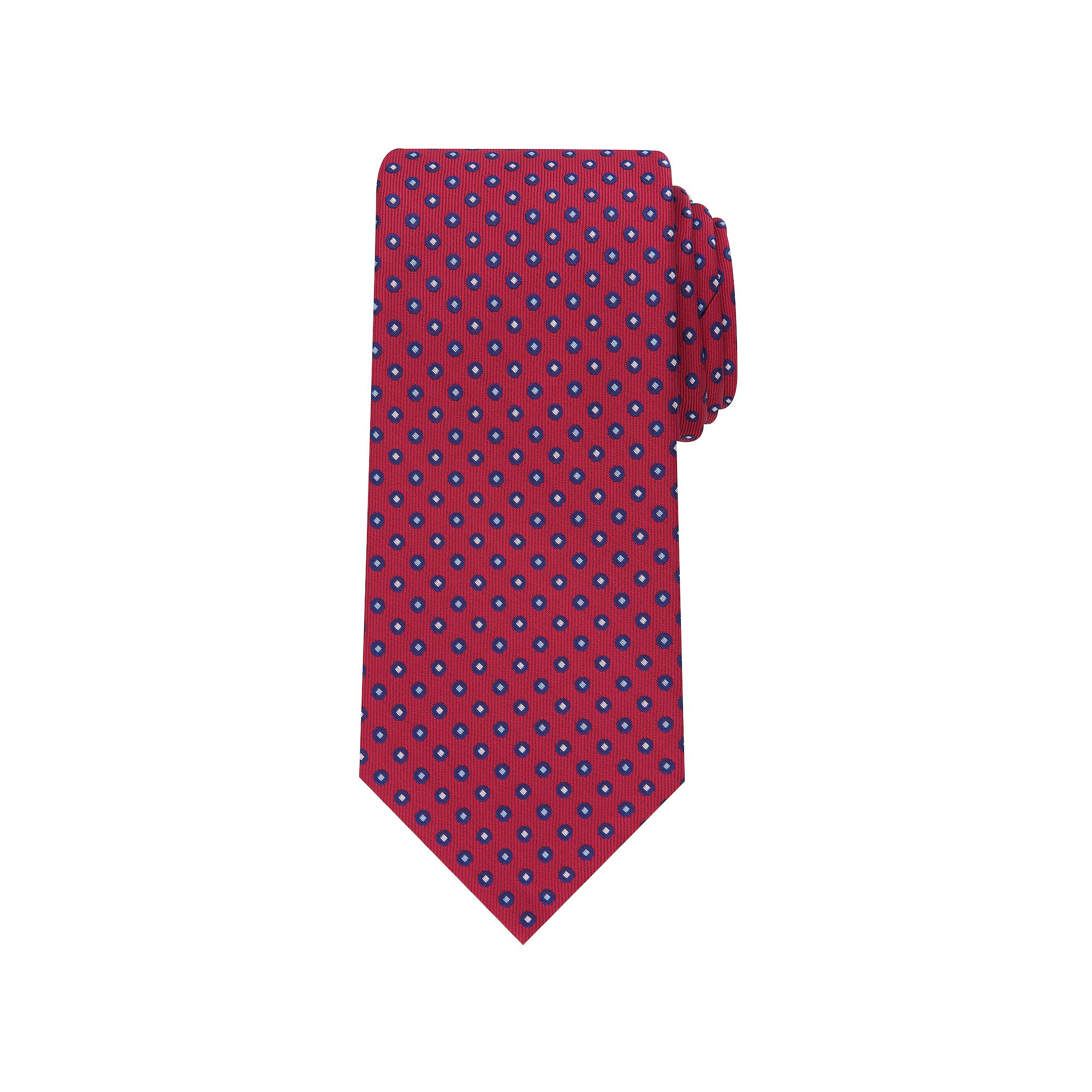 Mens Bespoke Grove Dot Tie, Red Grove Dot