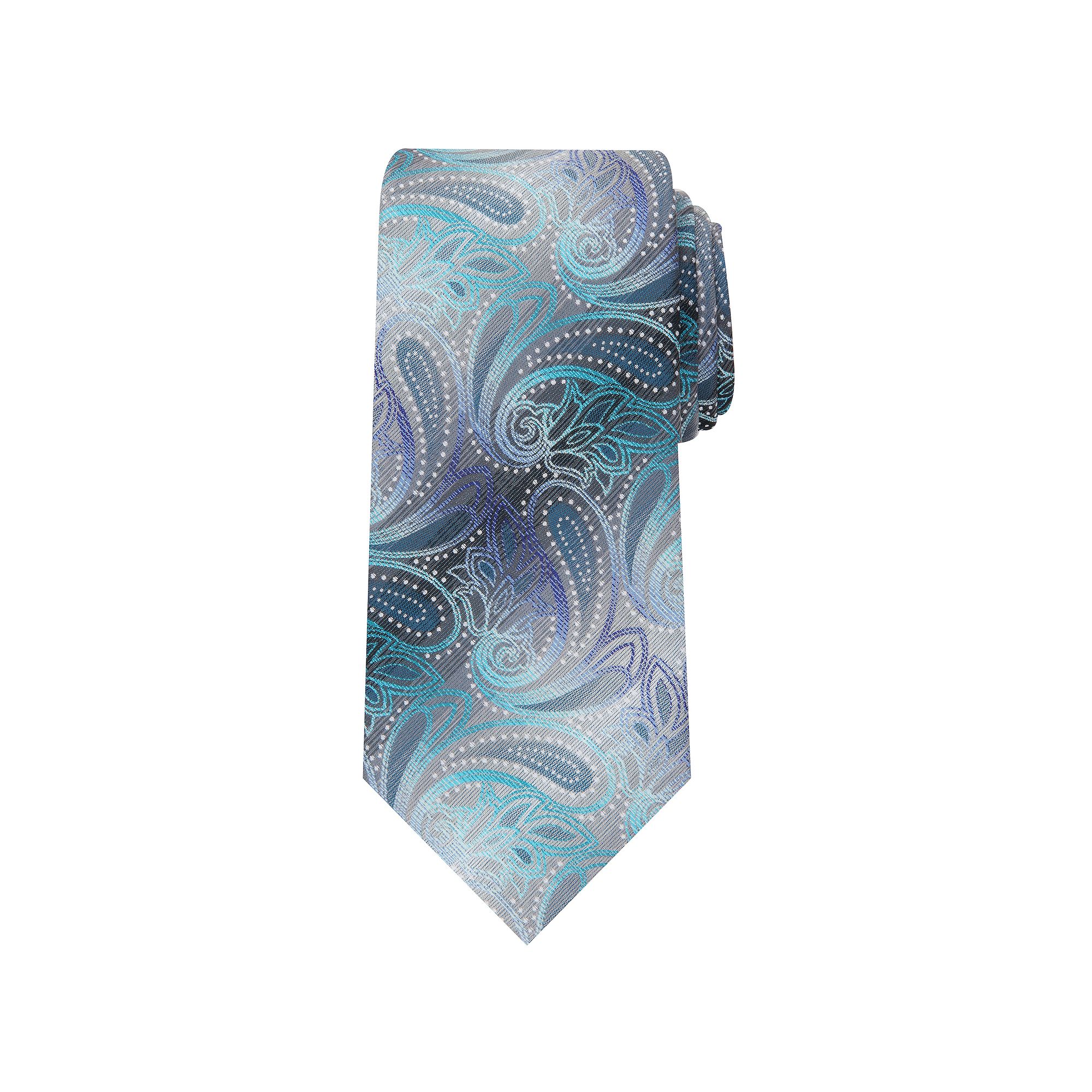 Mens Bespoke Paisley Patterned Tie, Green Lynwood
