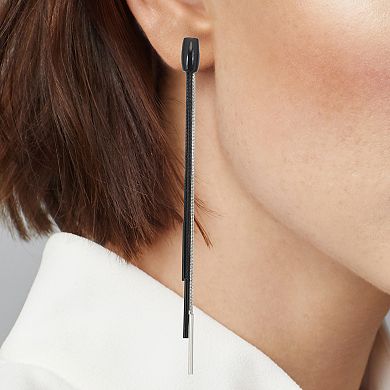 Simply Vera Vera Wang Black & Silver Tone Post Chain Linear Earrings