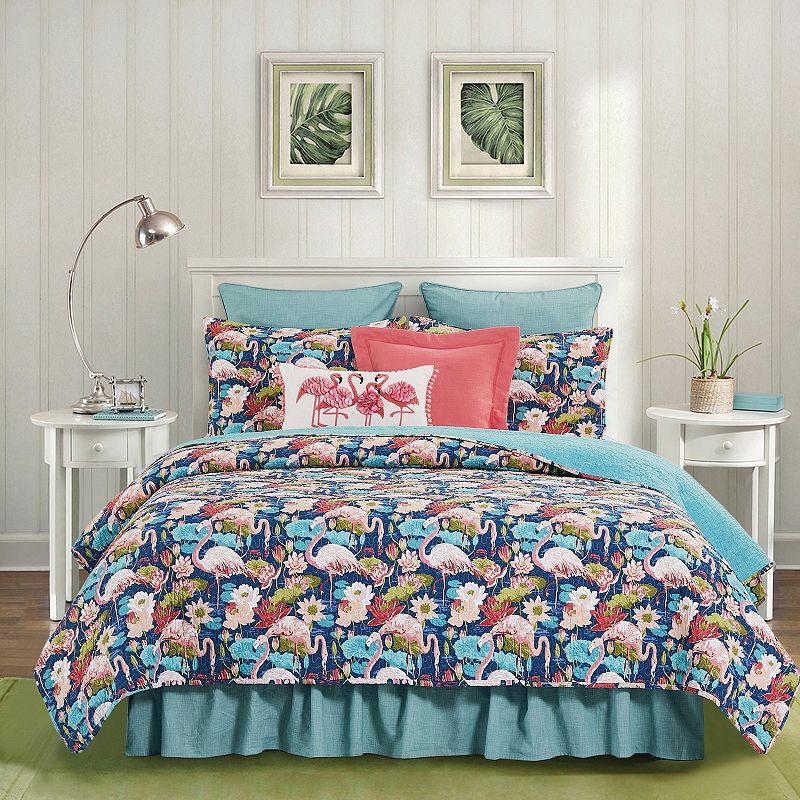 C&F Home Flamingo Lagoon Quilt Set with Shams, Pink, Twin