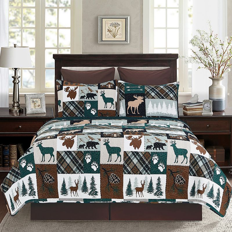 67203111 C&F Home Fletcher Forest Quilt Set with Shams, Bro sku 67203111