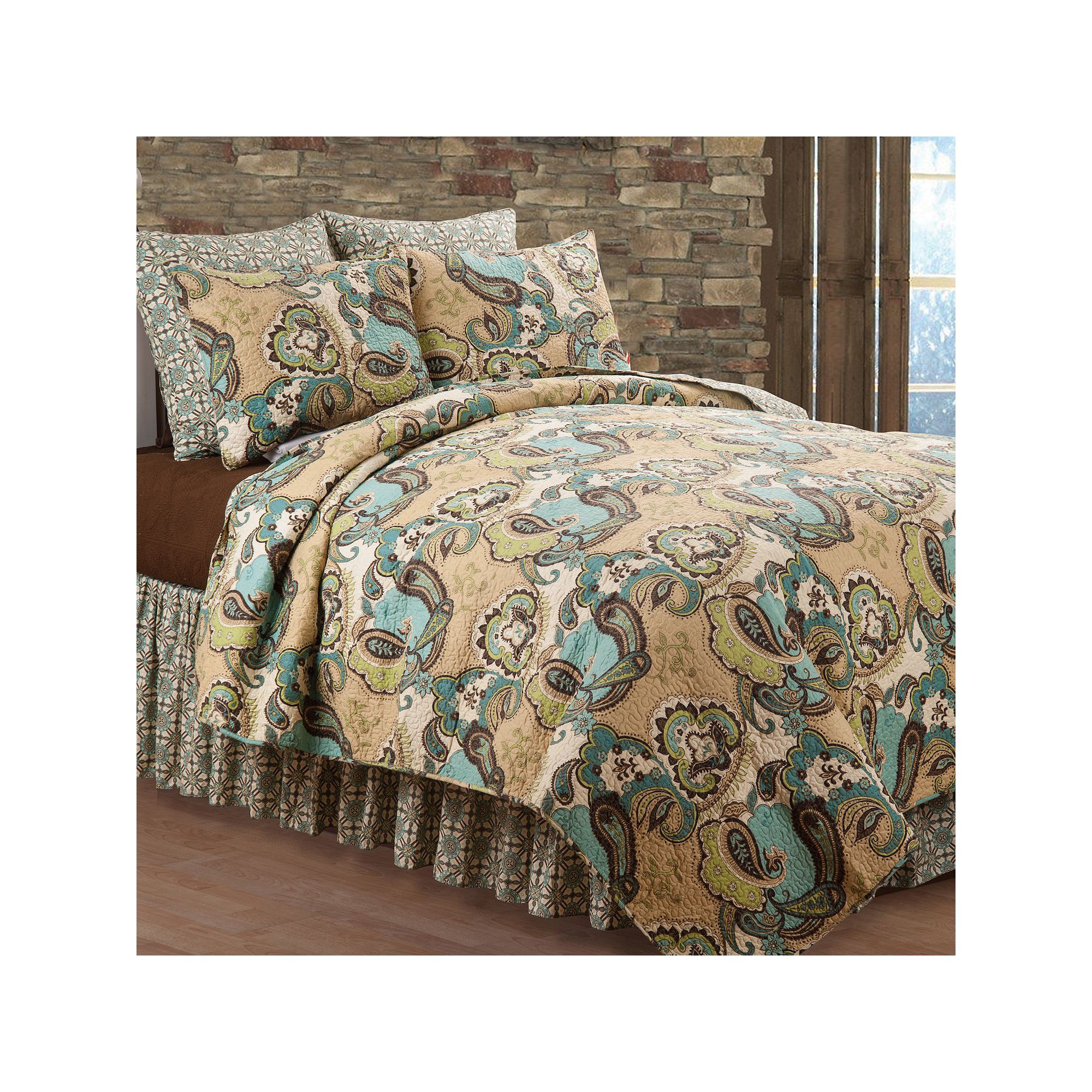 C&F Home Kasbah Quilt Set with Shams, Beige Khaki