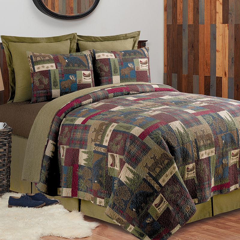 C&F Home Rutherford Quilt Set with Shams, Brown, Twin