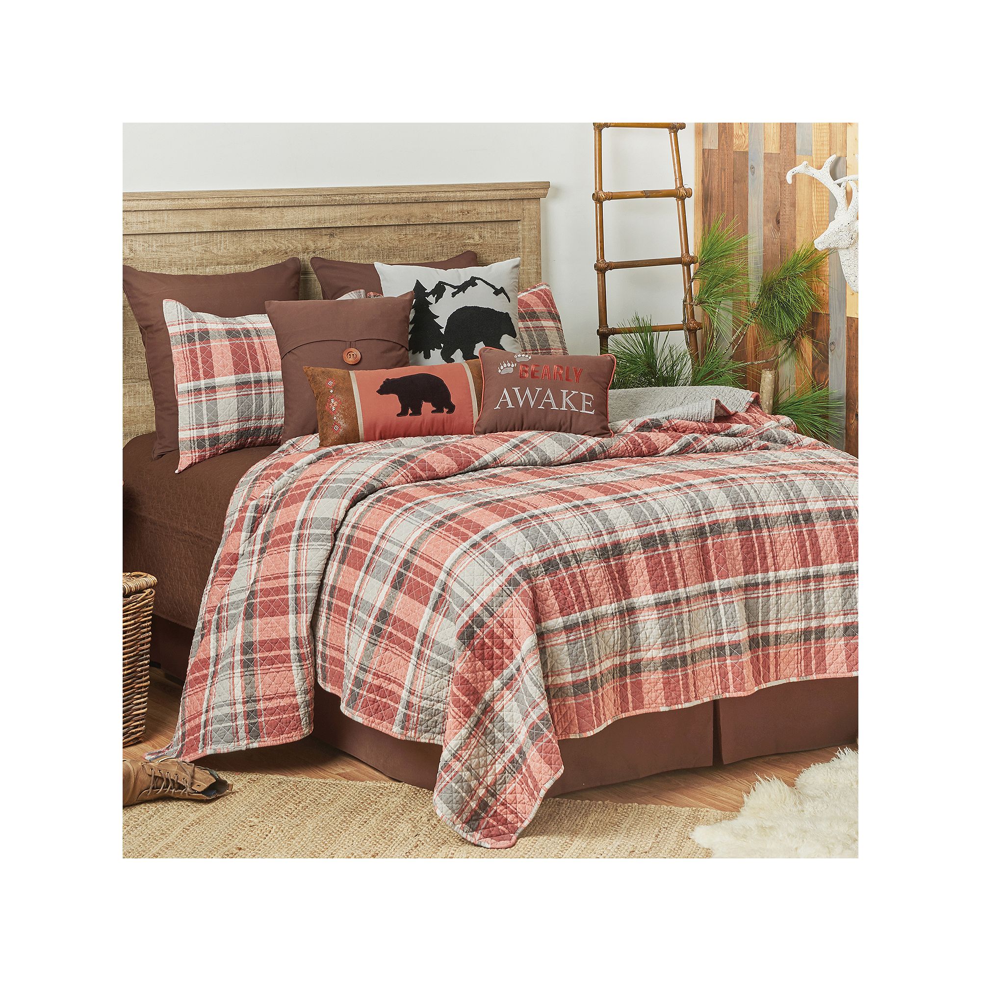C&F Home Saffron Plaid Quilt Set with Shams, Orange