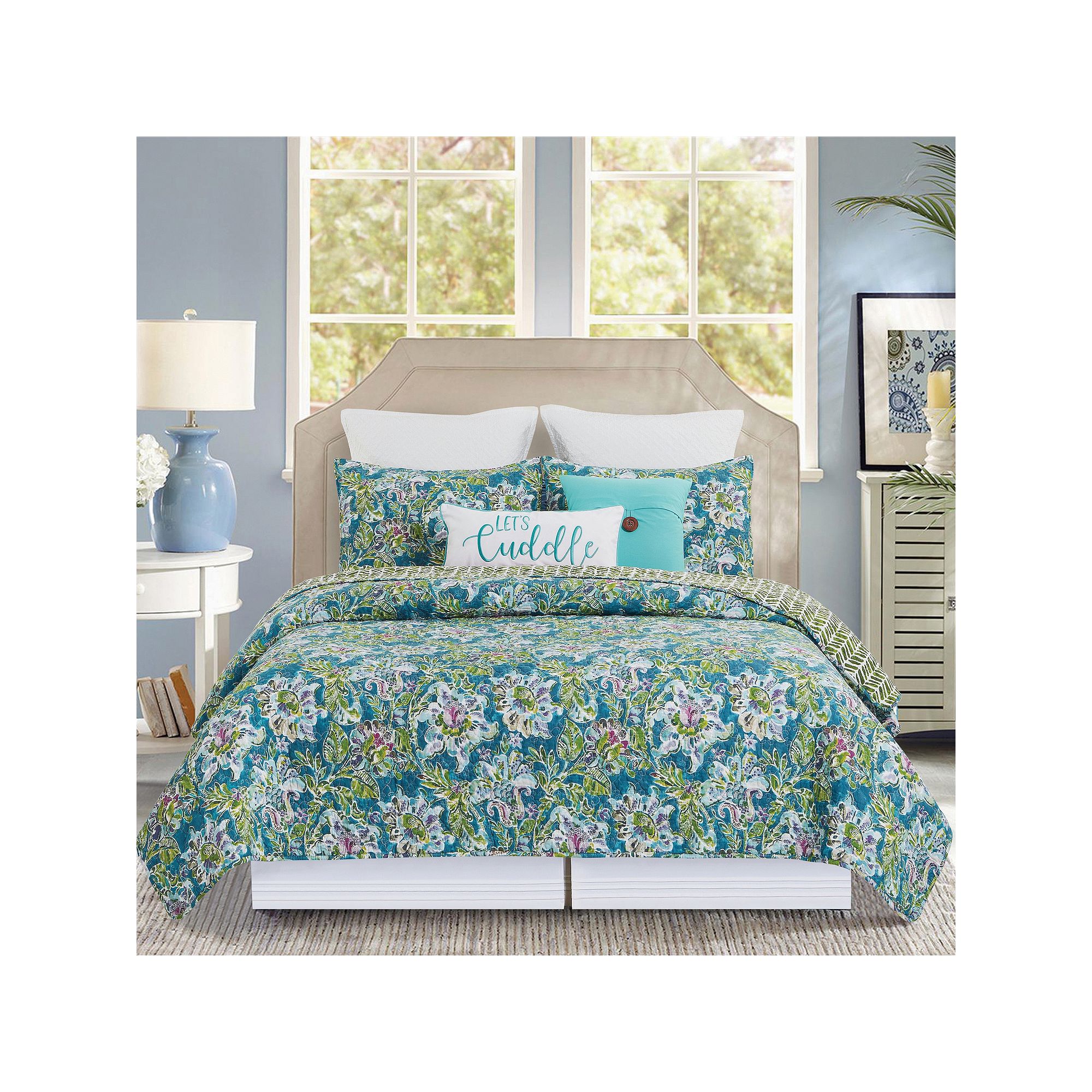 C&F Home Violet Quilt Set with Shams, Green