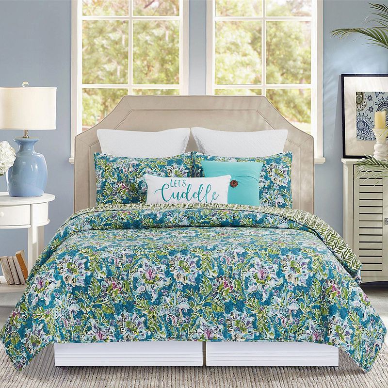 C&F Home Violet Quilt Set with Shams, Green, King